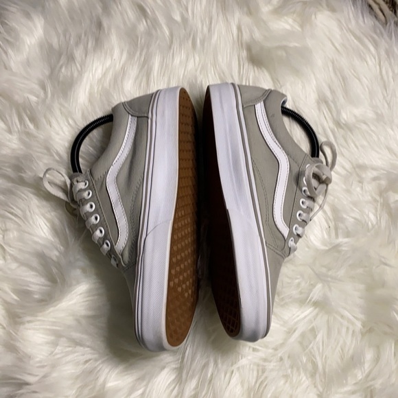 Vans old skool light gray canvas skate shoe - Picture 3 of 9